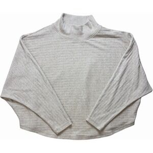 Donna Karan Weekend Ribbed Turtleneck Sweater Cream Long Sleeve Knit Medium